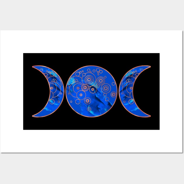 Triple Moon - Blue Wall Art by Olooriel